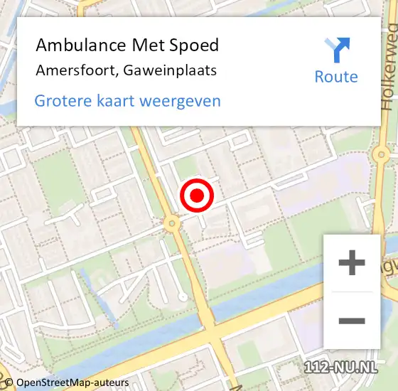 Locatie op kaart van de 112 melding: Ambulance Met Spoed Naar Amersfoort, Gaweinplaats op 17 juni 2017 16:11