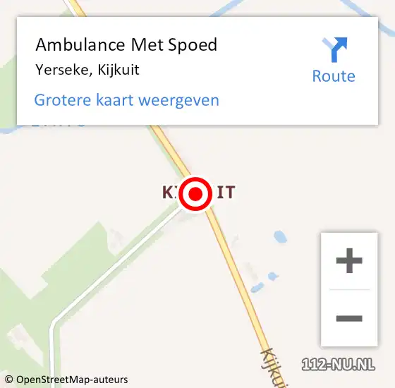 Locatie op kaart van de 112 melding: Ambulance Met Spoed Naar Yerseke, Kijkuit op 17 juni 2017 17:34