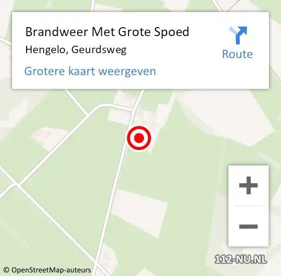 Locatie op kaart van de 112 melding: Brandweer Met Grote Spoed Naar Hengelo, Geurdsweg op 24 januari 2014 08:13