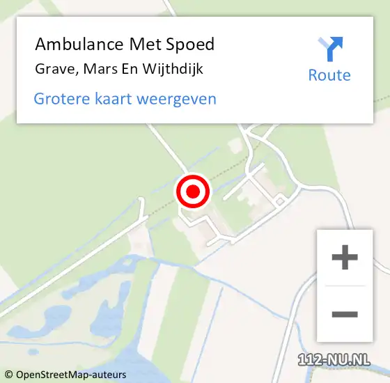 Locatie op kaart van de 112 melding: Ambulance Met Spoed Naar Grave, Mars En Wijthdijk op 17 juni 2017 17:59