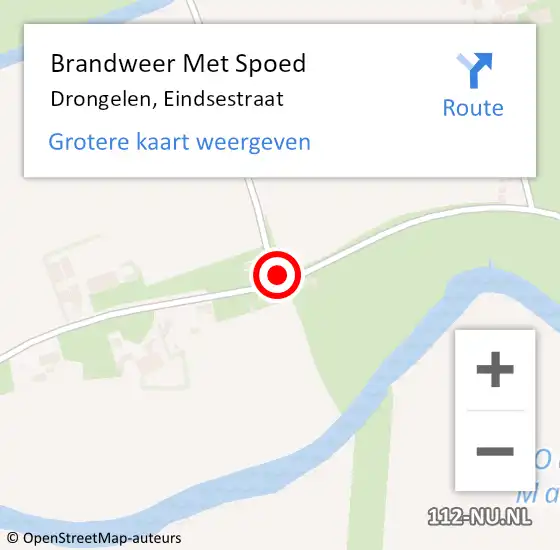 Locatie op kaart van de 112 melding: Brandweer Met Spoed Naar Drongelen, Eindsestraat op 17 juni 2017 18:56