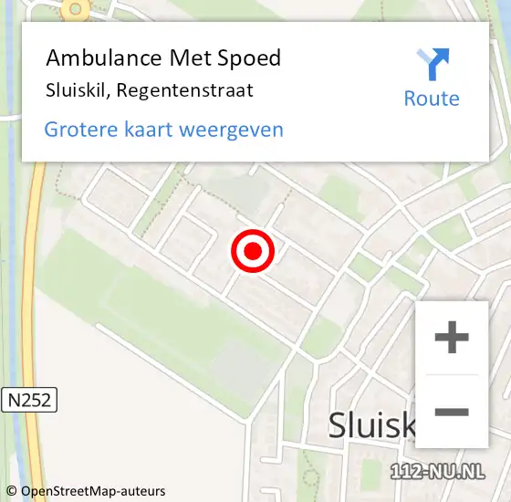 Locatie op kaart van de 112 melding: Ambulance Met Spoed Naar Sluiskil, Regentenstraat op 17 juni 2017 19:40