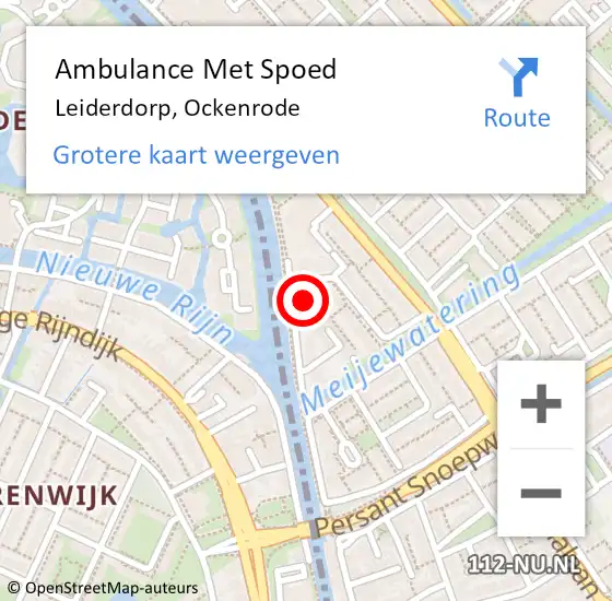Locatie op kaart van de 112 melding: Ambulance Met Spoed Naar Leiderdorp, Ockenrode op 17 juni 2017 19:49