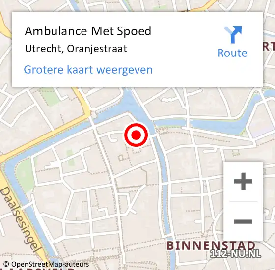 Locatie op kaart van de 112 melding: Ambulance Met Spoed Naar Utrecht, Oranjestraat op 17 juni 2017 19:50