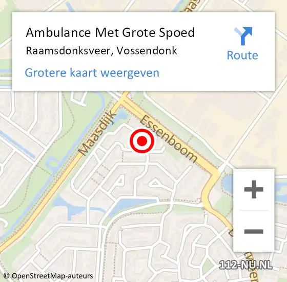 Locatie op kaart van de 112 melding: Ambulance Met Grote Spoed Naar Raamsdonksveer, Vossendonk op 17 juni 2017 20:30