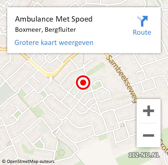 Locatie op kaart van de 112 melding: Ambulance Met Spoed Naar Boxmeer, Bergfluiter op 17 juni 2017 20:55