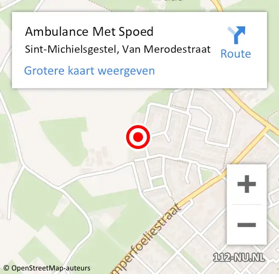 Locatie op kaart van de 112 melding: Ambulance Met Spoed Naar Sint-Michielsgestel, Van Merodestraat op 17 juni 2017 21:41