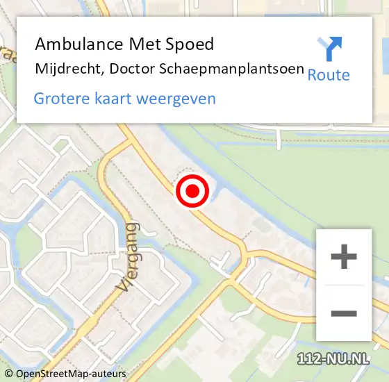 Locatie op kaart van de 112 melding: Ambulance Met Spoed Naar Mijdrecht, Doctor Schaepmanplantsoen op 17 juni 2017 23:03