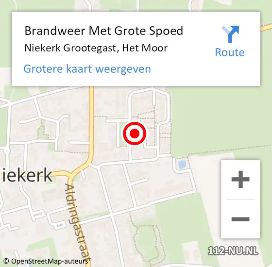 Locatie op kaart van de 112 melding: Brandweer Met Grote Spoed Naar Niekerk Grootegast, Het Moor op 17 juni 2017 23:45