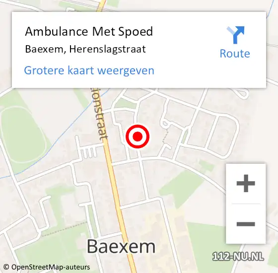 Locatie op kaart van de 112 melding: Ambulance Met Spoed Naar Baexem, Herenslagstraat op 18 juni 2017 00:00