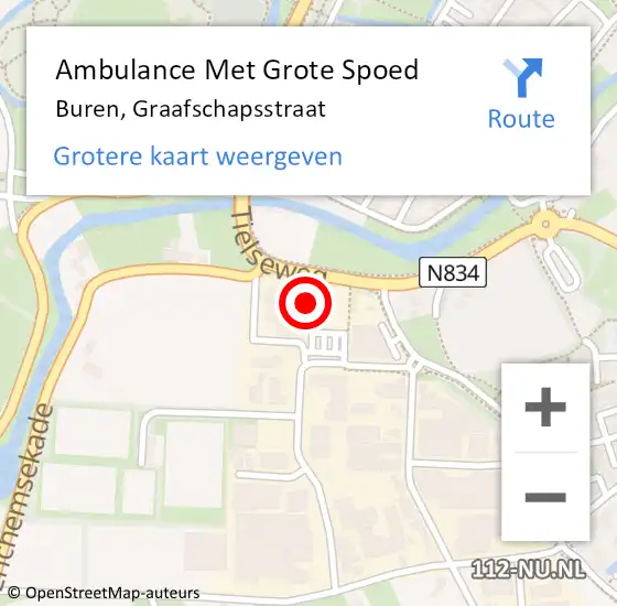 Locatie op kaart van de 112 melding: Ambulance Met Grote Spoed Naar Buren, Graafschapsstraat op 18 juni 2017 01:47