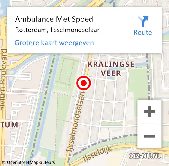 Locatie op kaart van de 112 melding: Ambulance Met Spoed Naar Rotterdam, IJsselmondselaan op 18 juni 2017 02:14