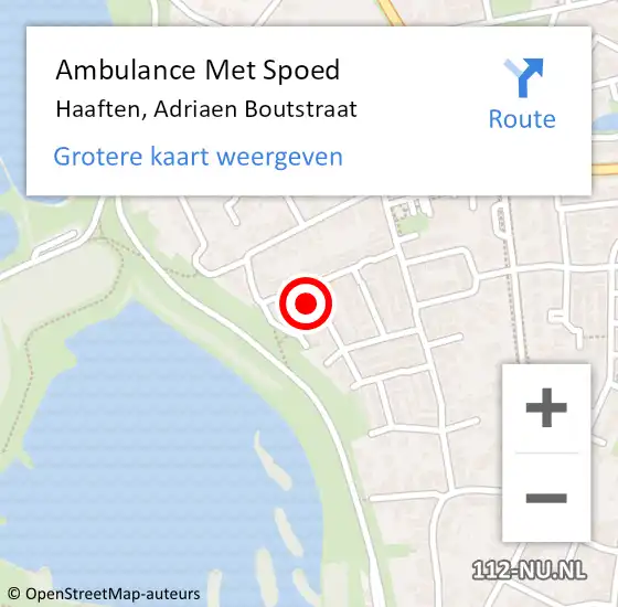 Locatie op kaart van de 112 melding: Ambulance Met Spoed Naar Haaften, Adriaen Boutstraat op 18 juni 2017 02:33