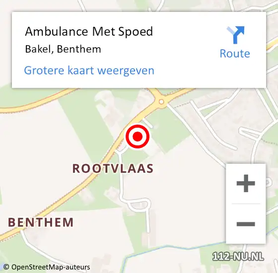 Locatie op kaart van de 112 melding: Ambulance Met Spoed Naar Bakel, Benthem op 18 juni 2017 03:26