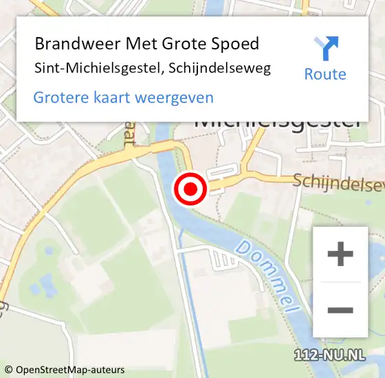 Locatie op kaart van de 112 melding: Brandweer Met Grote Spoed Naar Sint-Michielsgestel, Schijndelseweg op 18 juni 2017 04:35