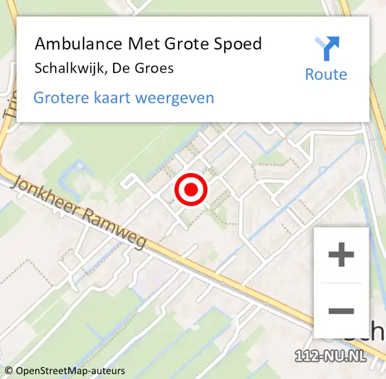 Locatie op kaart van de 112 melding: Ambulance Met Grote Spoed Naar Schalkwijk, De Groes op 18 juni 2017 07:24