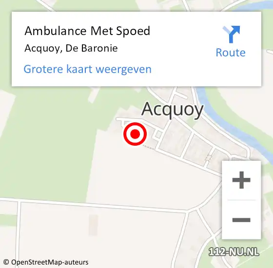 Locatie op kaart van de 112 melding: Ambulance Met Spoed Naar Acquoy, De Baronie op 18 juni 2017 08:11