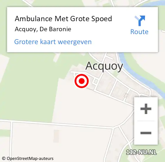 Locatie op kaart van de 112 melding: Ambulance Met Grote Spoed Naar Acquoy, De Baronie op 18 juni 2017 08:12