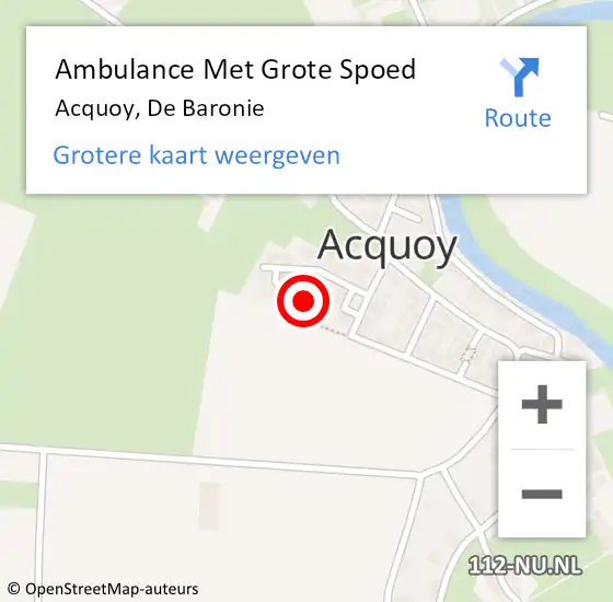 Locatie op kaart van de 112 melding: Ambulance Met Grote Spoed Naar Acquoy, De Baronie op 18 juni 2017 08:13