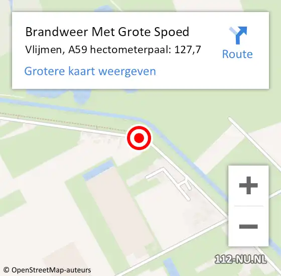 Locatie op kaart van de 112 melding: Brandweer Met Grote Spoed Naar Vlijmen, A59 hectometerpaal: 127,7 op 18 juni 2017 08:42