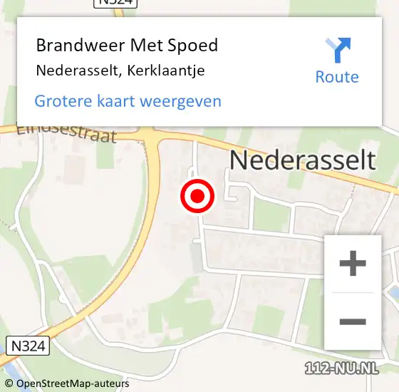 Locatie op kaart van de 112 melding: Brandweer Met Spoed Naar Nederasselt, Kerklaantje op 18 juni 2017 08:59