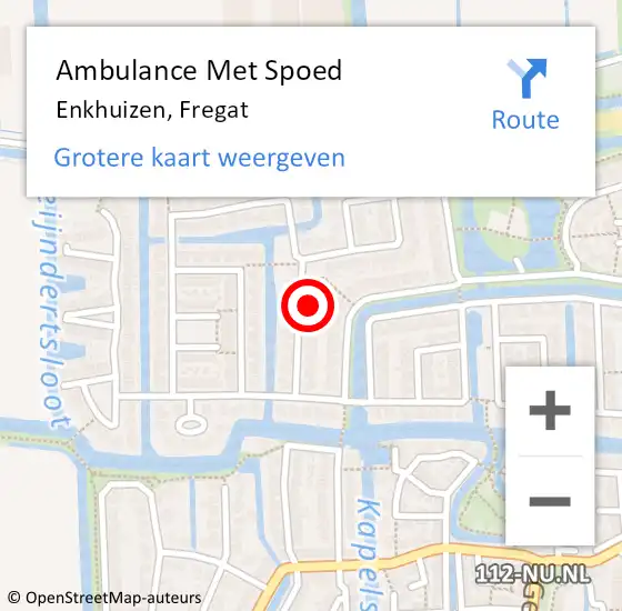 Locatie op kaart van de 112 melding: Ambulance Met Spoed Naar Enkhuizen, Fregat op 18 juni 2017 09:30