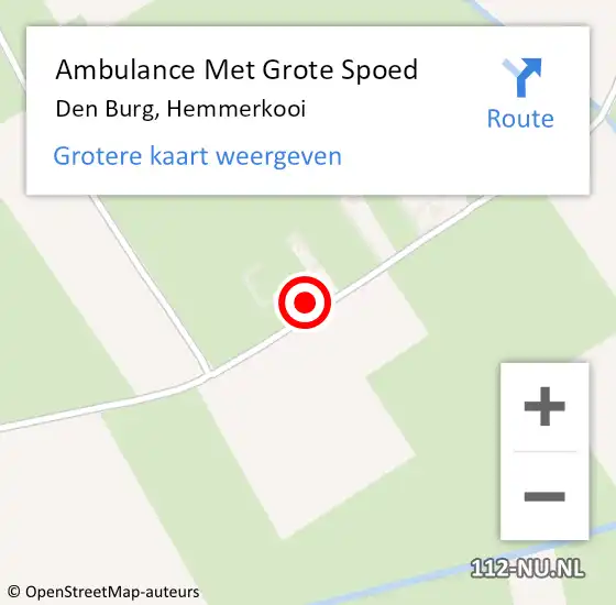 Locatie op kaart van de 112 melding: Ambulance Met Grote Spoed Naar Den Burg, Hemmerkooi op 18 juni 2017 09:40