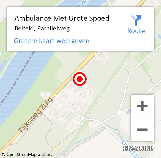 Locatie op kaart van de 112 melding: Ambulance Met Grote Spoed Naar Belfeld, Parallelweg op 18 juni 2017 09:43