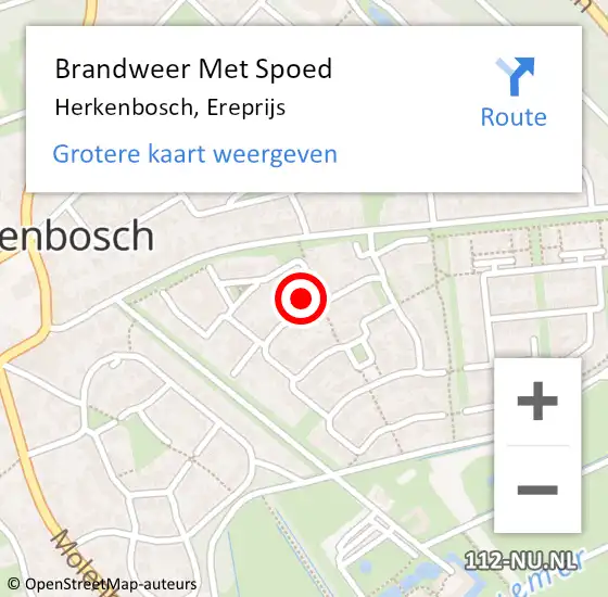 Locatie op kaart van de 112 melding: Brandweer Met Spoed Naar Herkenbosch, Ereprijs op 18 juni 2017 09:49