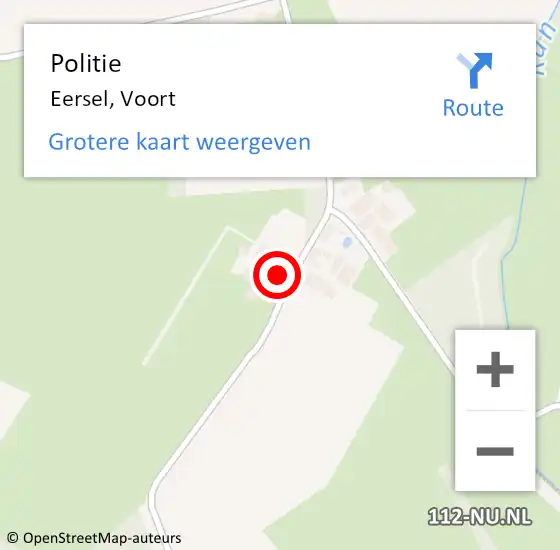 Locatie op kaart van de 112 melding: Politie Eersel, Voort op 18 juni 2017 09:58