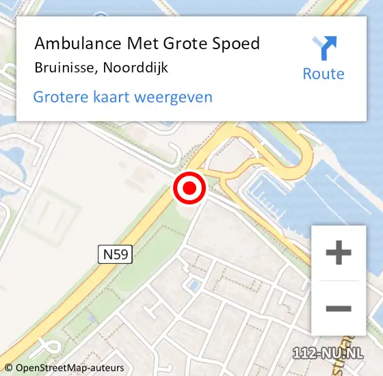 Locatie op kaart van de 112 melding: Ambulance Met Grote Spoed Naar Bruinisse, Noorddijk op 18 juni 2017 11:03