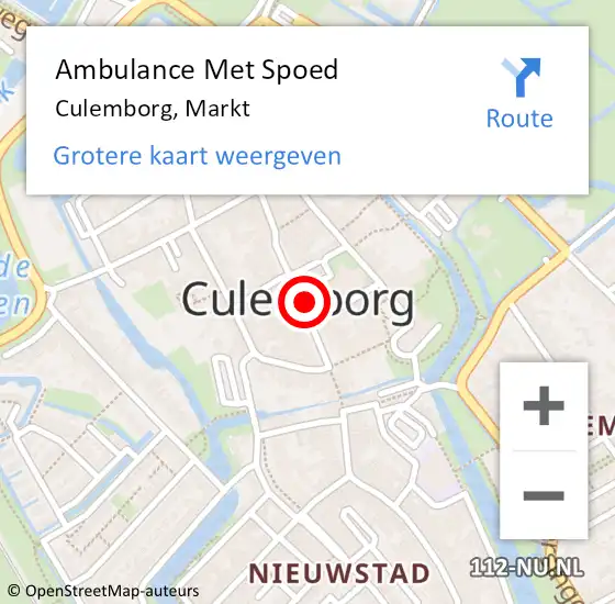 Locatie op kaart van de 112 melding: Ambulance Met Spoed Naar Culemborg, Markt op 18 juni 2017 11:25