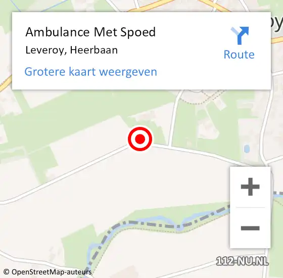 Locatie op kaart van de 112 melding: Ambulance Met Spoed Naar Leveroy, Heerbaan op 24 januari 2014 09:16