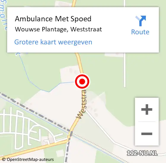 Locatie op kaart van de 112 melding: Ambulance Met Spoed Naar Wouwse Plantage, Weststraat op 18 juni 2017 11:40