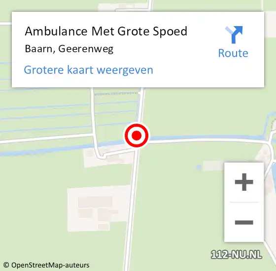 Locatie op kaart van de 112 melding: Ambulance Met Grote Spoed Naar Baarn, Geerenweg op 18 juni 2017 12:42