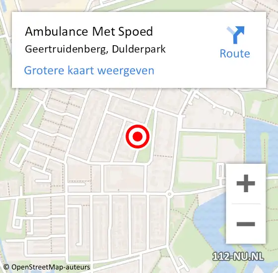 Locatie op kaart van de 112 melding: Ambulance Met Spoed Naar Geertruidenberg, Dulderpark op 18 juni 2017 12:43