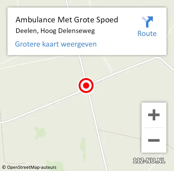 Locatie op kaart van de 112 melding: Ambulance Met Grote Spoed Naar Deelen, Hoog Delenseweg op 18 juni 2017 12:49