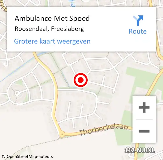 Locatie op kaart van de 112 melding: Ambulance Met Spoed Naar Roosendaal, Freesiaberg op 18 juni 2017 12:53