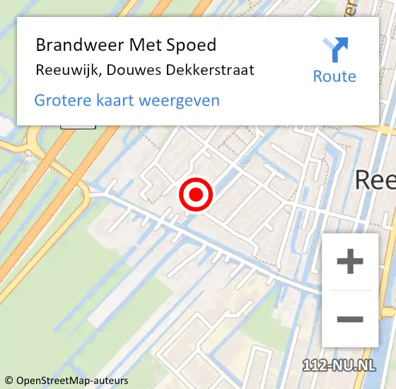 Locatie op kaart van de 112 melding: Brandweer Met Spoed Naar Reeuwijk, Douwes Dekkerstraat op 18 juni 2017 12:54