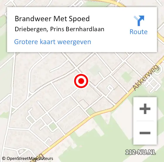 Locatie op kaart van de 112 melding: Brandweer Met Spoed Naar Driebergen, Prins Bernhardlaan op 18 juni 2017 13:33