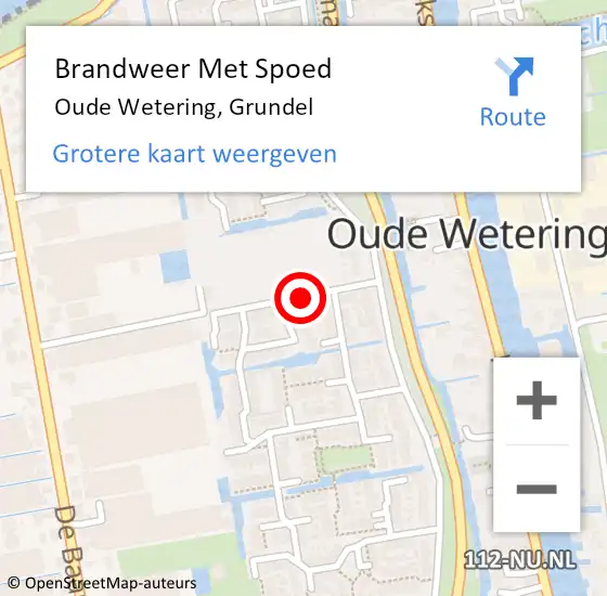Locatie op kaart van de 112 melding: Brandweer Met Spoed Naar Oude Wetering, Grundel op 18 juni 2017 14:39