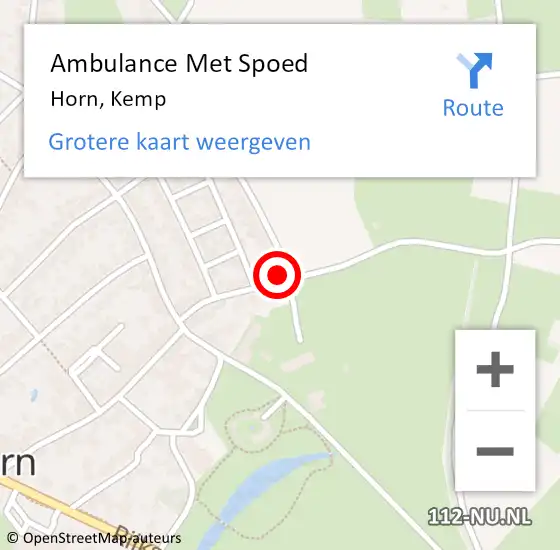 Locatie op kaart van de 112 melding: Ambulance Met Spoed Naar Horn, Kemp op 18 juni 2017 15:11