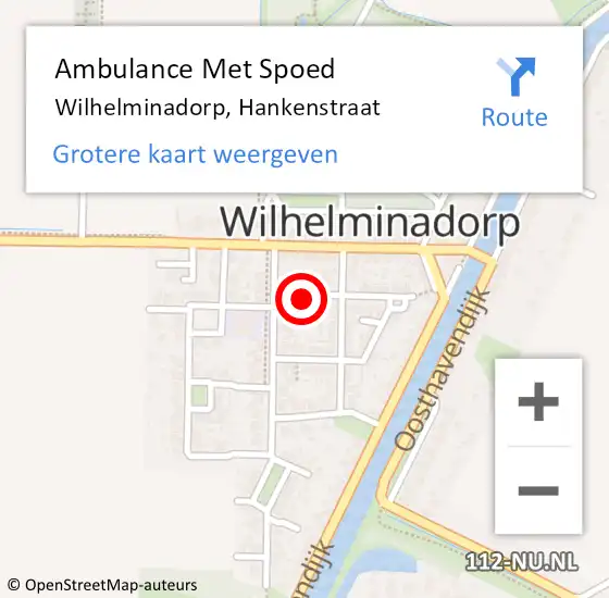 Locatie op kaart van de 112 melding: Ambulance Met Spoed Naar Wilhelminadorp, Hankenstraat op 18 juni 2017 16:27