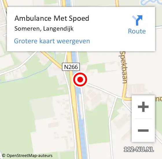 Locatie op kaart van de 112 melding: Ambulance Met Spoed Naar Someren, Langendijk op 18 juni 2017 16:44