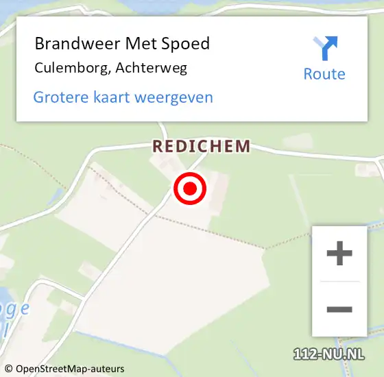 Locatie op kaart van de 112 melding: Brandweer Met Spoed Naar Culemborg, Achterweg op 18 juni 2017 17:25