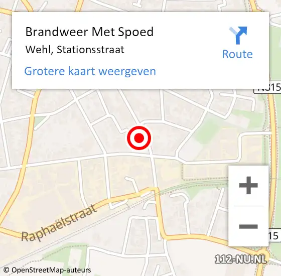 Locatie op kaart van de 112 melding: Brandweer Met Spoed Naar Wehl, Stationsstraat op 18 juni 2017 18:06