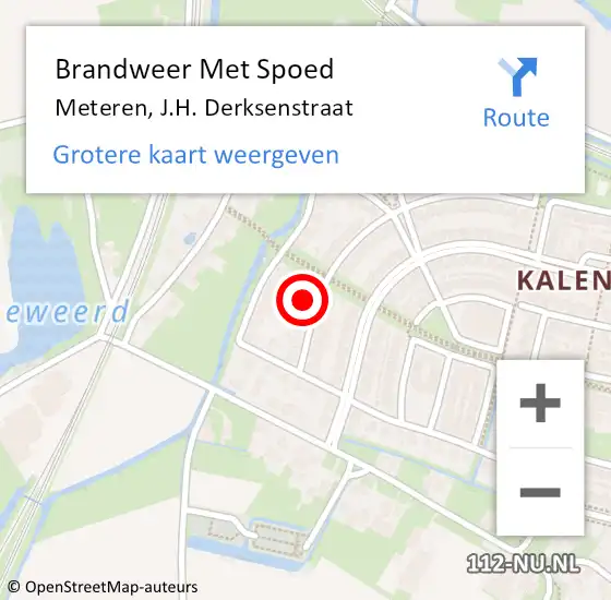 Locatie op kaart van de 112 melding: Brandweer Met Spoed Naar Meteren, J.H. Derksenstraat op 18 juni 2017 18:24