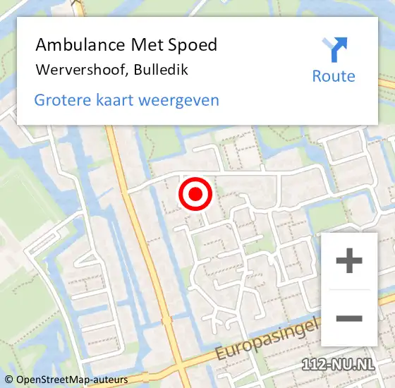 Locatie op kaart van de 112 melding: Ambulance Met Spoed Naar Wervershoof, Bulledik op 18 juni 2017 19:32