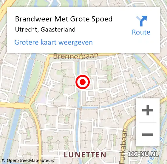 Locatie op kaart van de 112 melding: Brandweer Met Grote Spoed Naar Utrecht, Gaasterland op 18 juni 2017 20:36