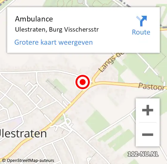 Locatie op kaart van de 112 melding: Ambulance Ulestraten, Burg Visschersstr op 24 januari 2014 10:02